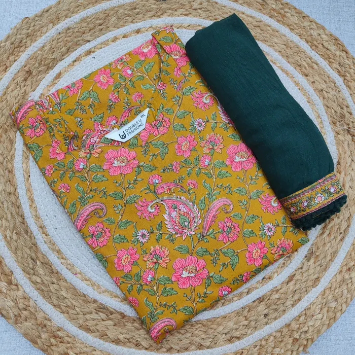 Pure Cotton Full Hand Anarkali Kurti with Dupatta | KS1276