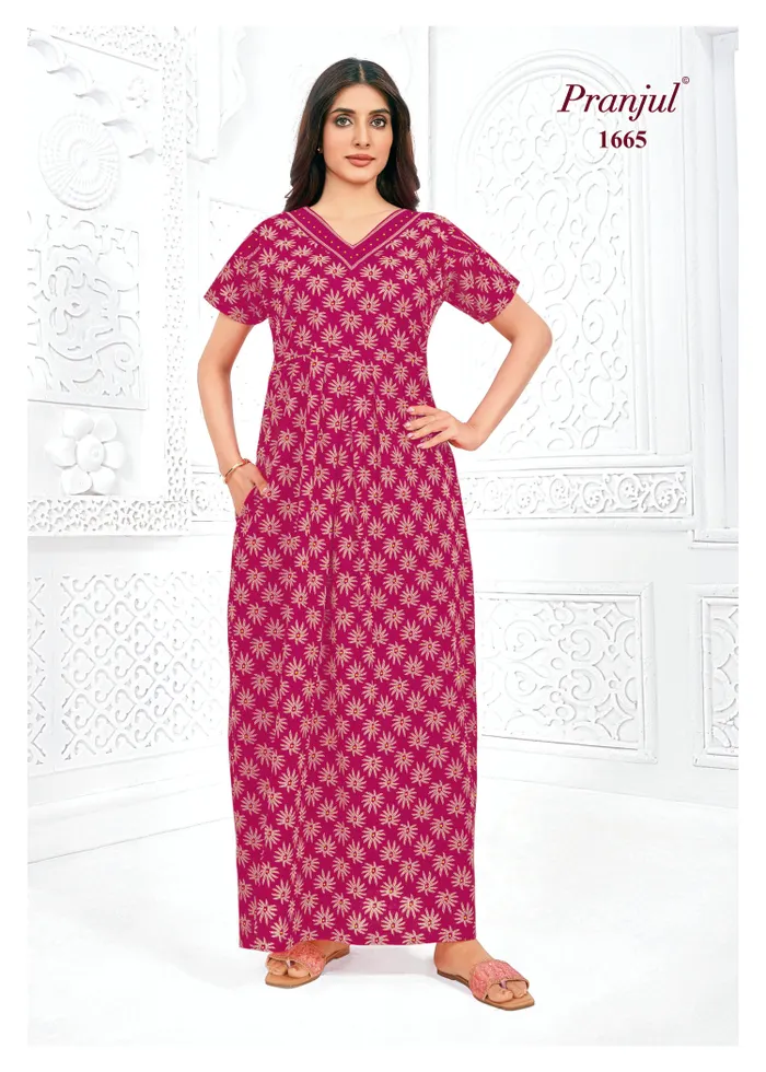 Pranjul Nighty Pure Cotton  | PN1665