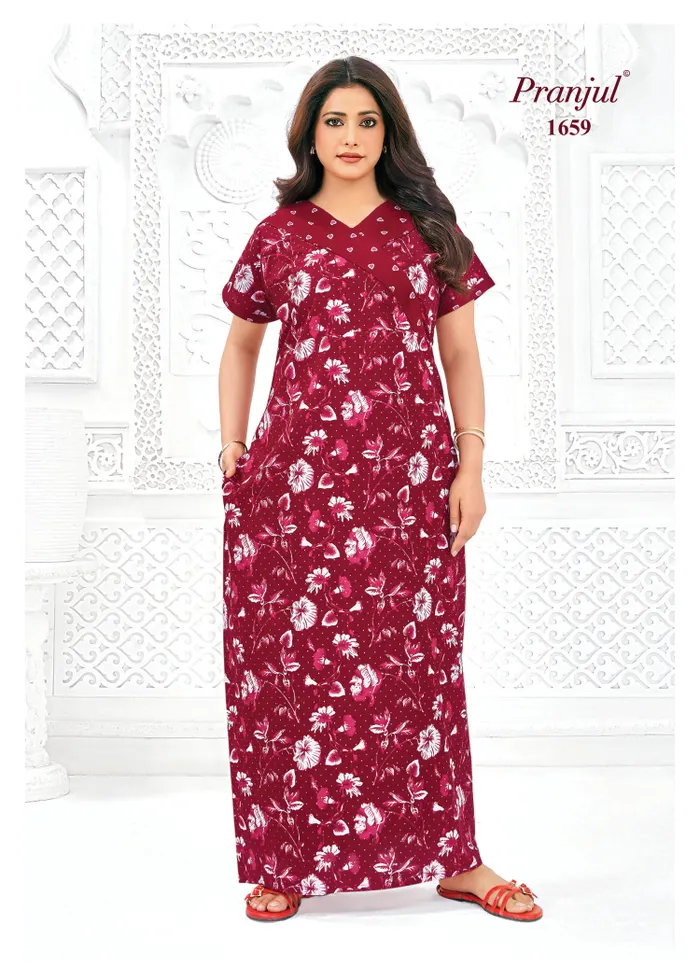 Pranjul Nighty Pure Cotton  | PN1659
