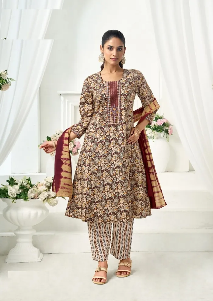 Premium Malaysian Cotton Top–Bottom–Dupatta Set | TS3159