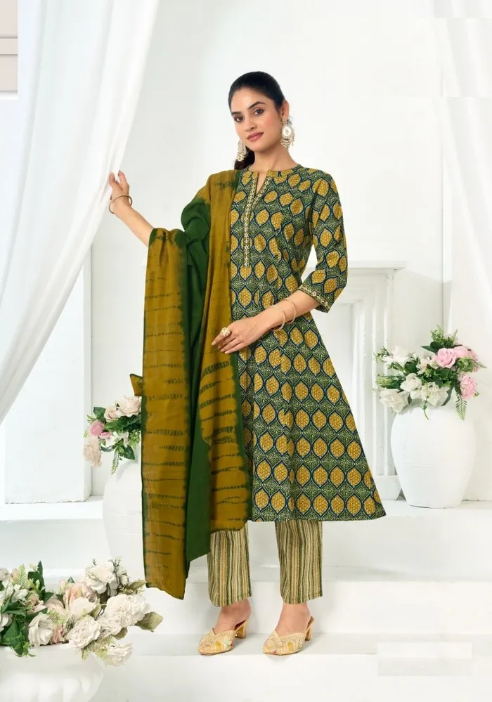 Premium Malaysian Cotton Top–Bottom–Dupatta Set | TS3160