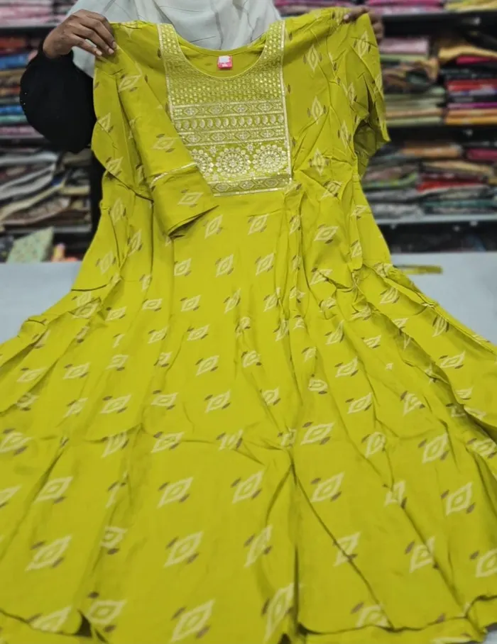 Heavy Rayon Anarkali Kurti | AK1097