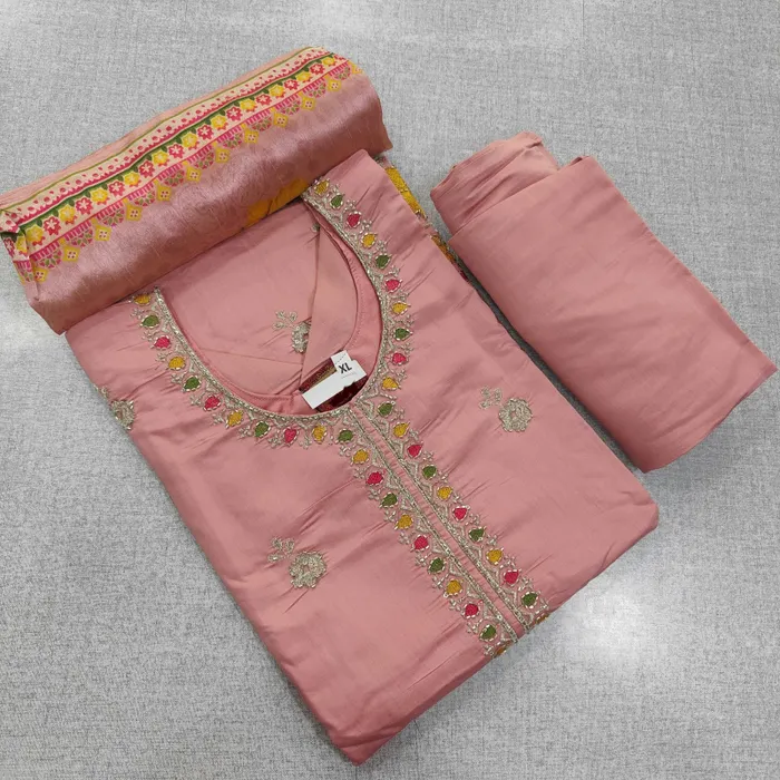Heavy Silk Side Cut Top Bottom Dupatta Set | TS3709
